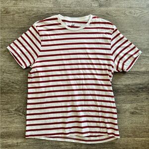 H&M Men's Short Sleeve Red and White Tee